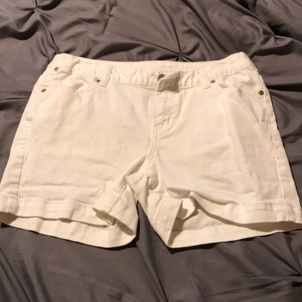 White Jean Shorts